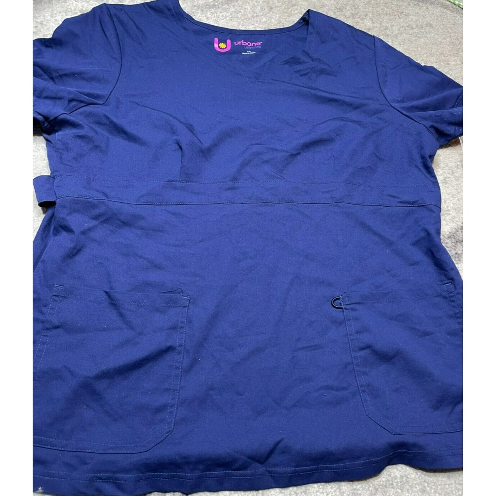 Urbane Ultimate Blue Mandi Scrub Top Size XL Front Pockets